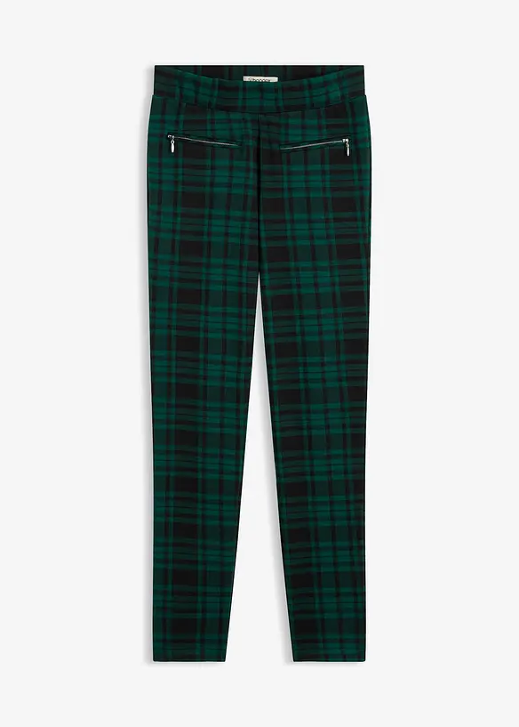 Jersey-Hose aus Jacquard in grün von vorne - bonprix