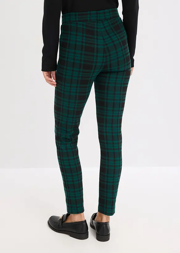 Jersey-Hose aus Jacquard in grün von hinten - bonprix