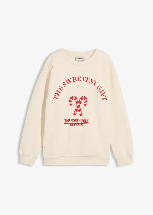 Umstands-und Stillsweatshirt aus weicher Bio-Baumwolle in beige von vorne - bonprix Umstands-und Stillsweatshirt aus weicher Bio-Baumwolle in beige von vorne - bonprix