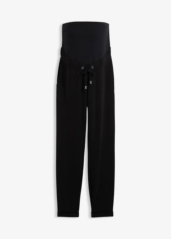 Umstands-Schlupfhose mit elastischem Bund aus Punto di Roma in schwarz von vorne - bonprix