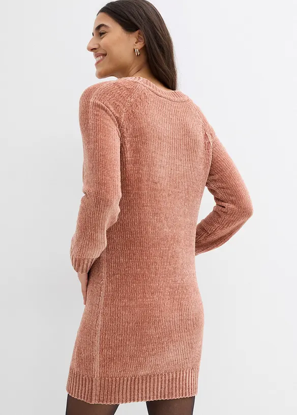 Oversize-Kleid in Strick in braun von hinten (Totalaufnahme) - bonprix Oversize-Kleid in Strick in braun von hinten (Totalaufnahme) - bonprix