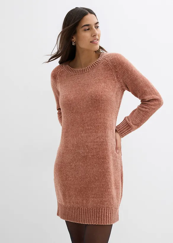 Oversize-Kleid in Strick in braun von vorne (Totalaufnahme) - bonprix Oversize-Kleid in Strick in braun von vorne (Totalaufnahme) - bonprix