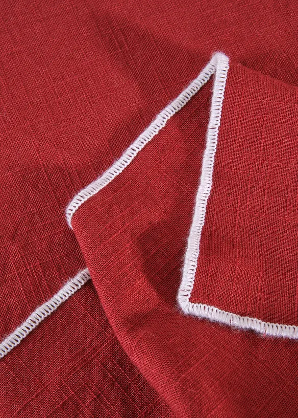Bio Baumwoll Tischdecke in rot (Detailaufnahme) - bonprix