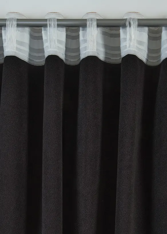 Thermo-Vorhang mit schwarzer Polar Fleece-Rückseite (1er Pack) in beige - bonprix