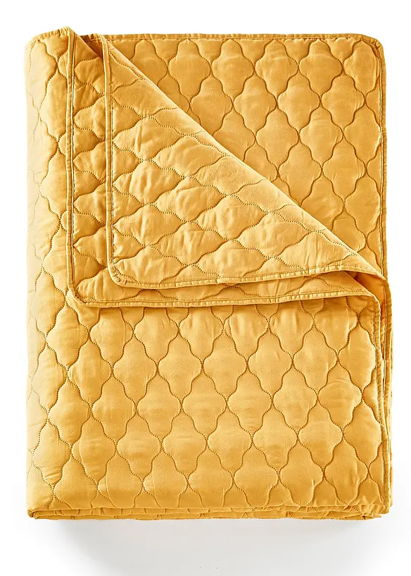 Tagesdecke mit Steppung in gold von vorne - bonprix