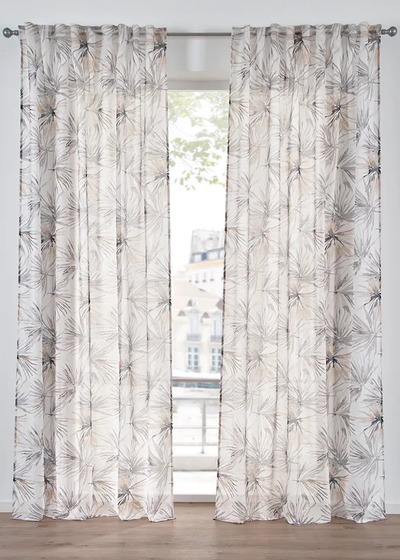 Gardine aus feiner Struktur (1er Pack) in beige - bonprix