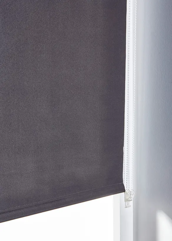 Thermo-Verdunkelungsrollo ohne Bohren in grau (Detailaufnahme) - bonprix