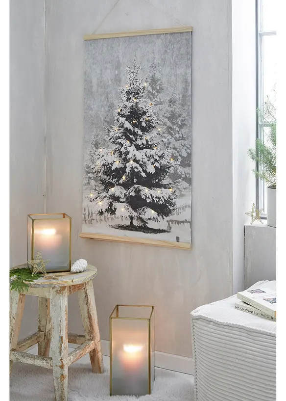 LED-Leinwandbild mit Tannenbaum-Design in grün (Ambiente) - bonprix