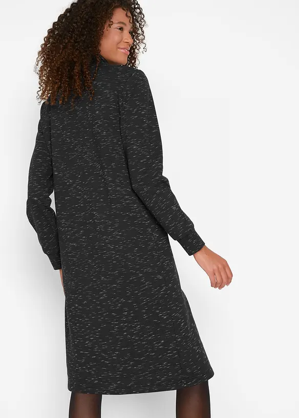 Sweatkleid mit Troyer in schwarz von hinten (Totalaufnahme) - bonprix Sweatkleid mit Troyer in schwarz von hinten (Totalaufnahme) - bonprix