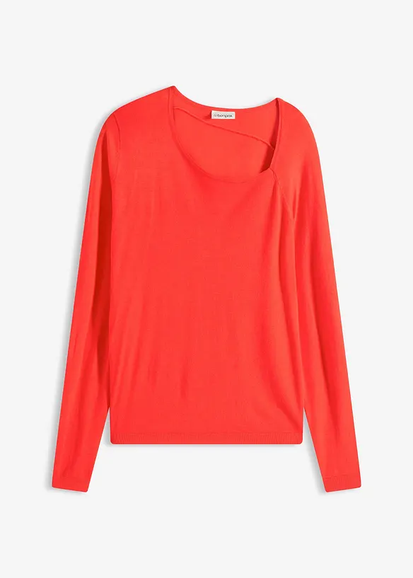 Pullover aus fließendem Viskose-Mix in rot von vorne - bonprix Pullover aus fließendem Viskose-Mix in rot von vorne - bonprix