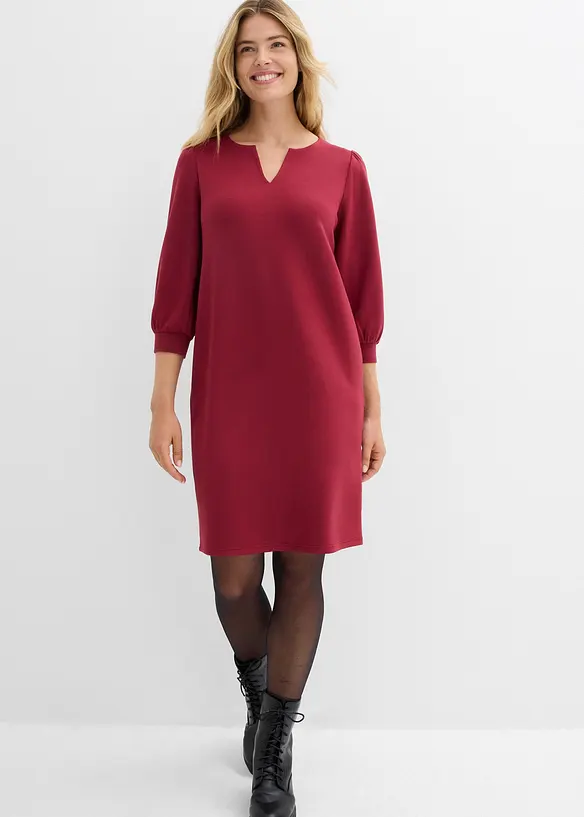 Kleid aus fließendem Viskose-Mix in rot von vorne (Totalaufnahme) - bonprix Kleid aus fließendem Viskose-Mix in rot von vorne (Totalaufnahme) - bonprix