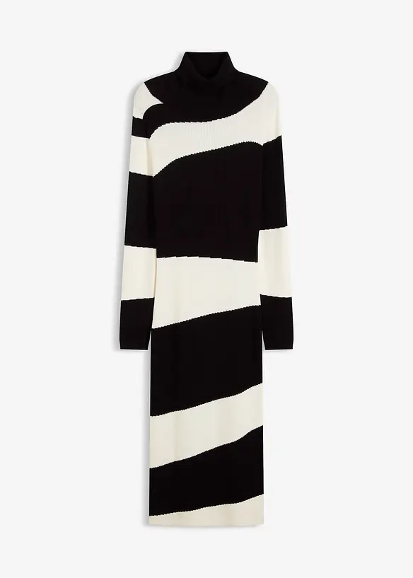 Strickkleid aus feinem Viskose-Mix in schwarz von vorne - bonprix Strickkleid aus feinem Viskose-Mix in schwarz von vorne - bonprix