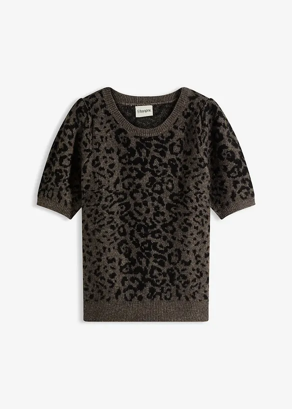 Pullover mit Ballonärmeln in braun von vorne - bonprix Pullover mit Ballonärmeln in braun von vorne - bonprix