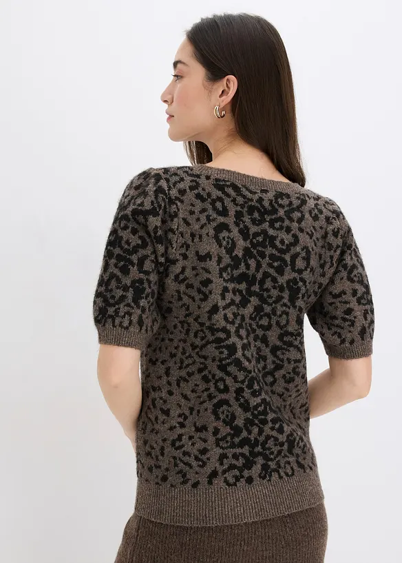 Pullover mit Ballonärmeln in braun von hinten (im Anschnitt) - bonprix Pullover mit Ballonärmeln in braun von hinten (im Anschnitt) - bonprix