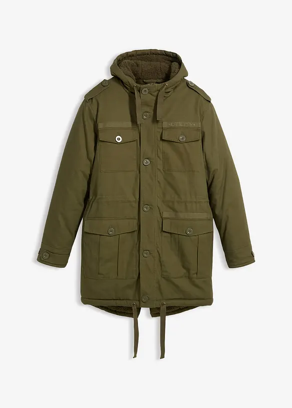 Winter Field-Parka mit Kuschel-Fleece-Futter in grün von vorne - bonprix Winter Field-Parka mit Kuschel-Fleece-Futter in grün von vorne - bonprix