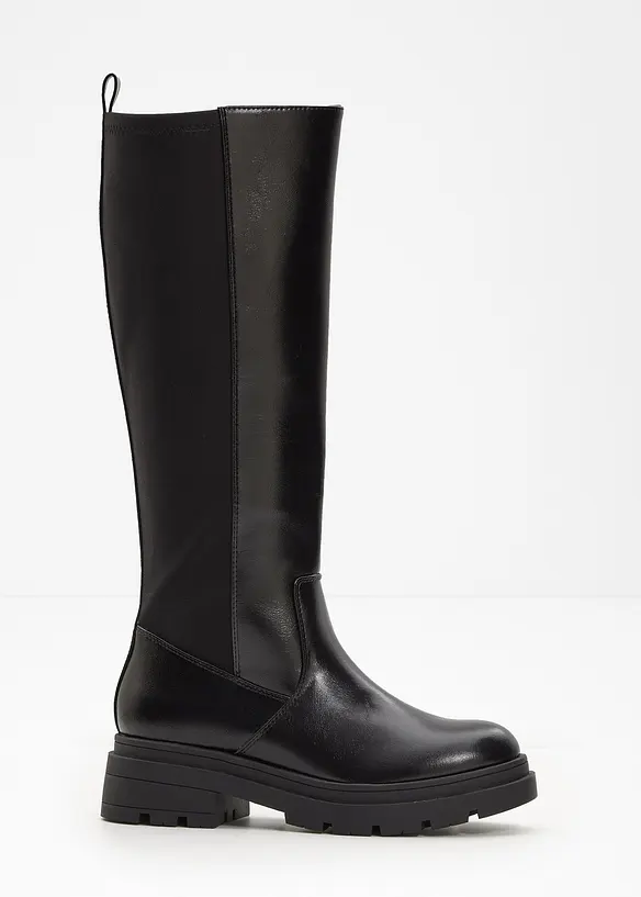 Stiefel mit Elastikeinsatz in schwarz - bonprix