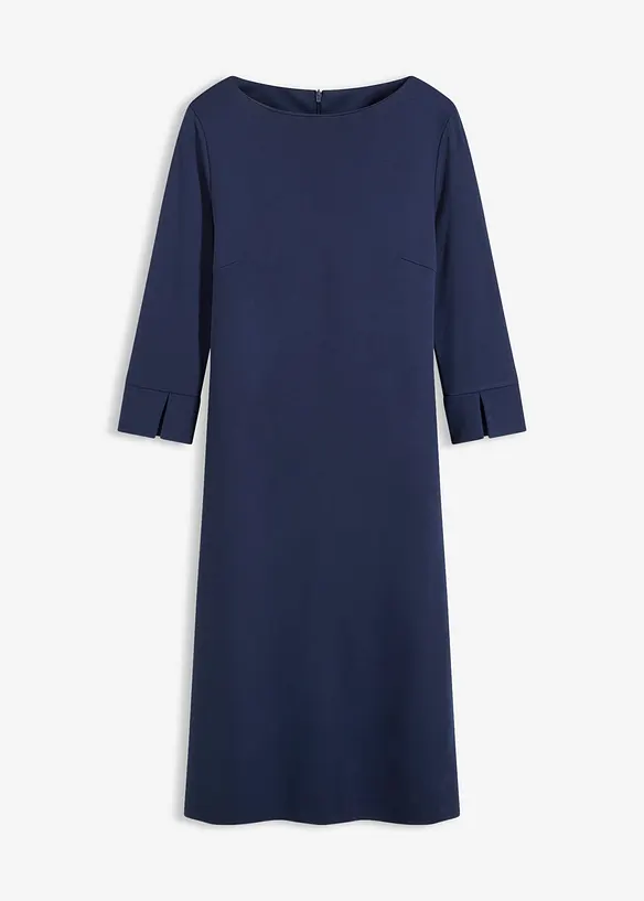 Kleid aus Punto di Roma in blau von vorne - bonprix