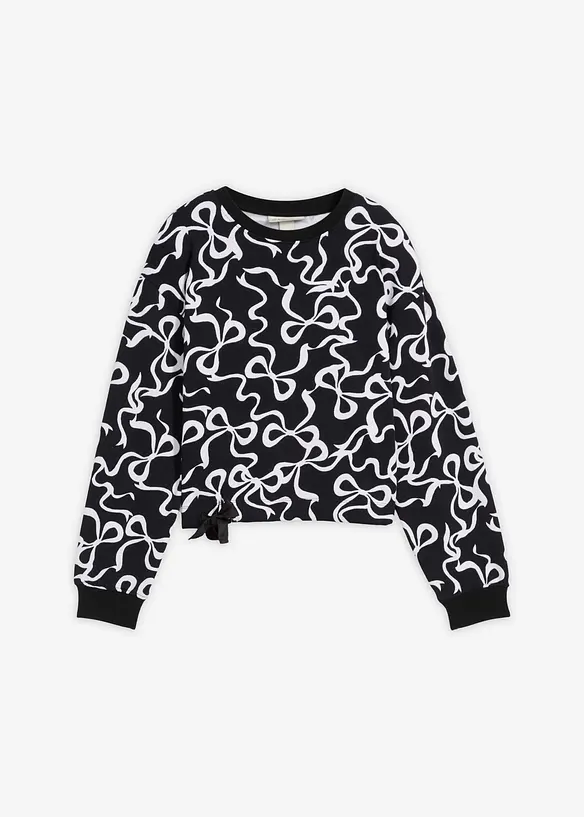 Sweatshirt aus reiner Bio-Baumwolle in schwarz von vorne - bonprix