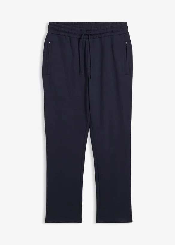 Jogginghose mit Reißverschlusstaschen in blau von vorne - bonprix