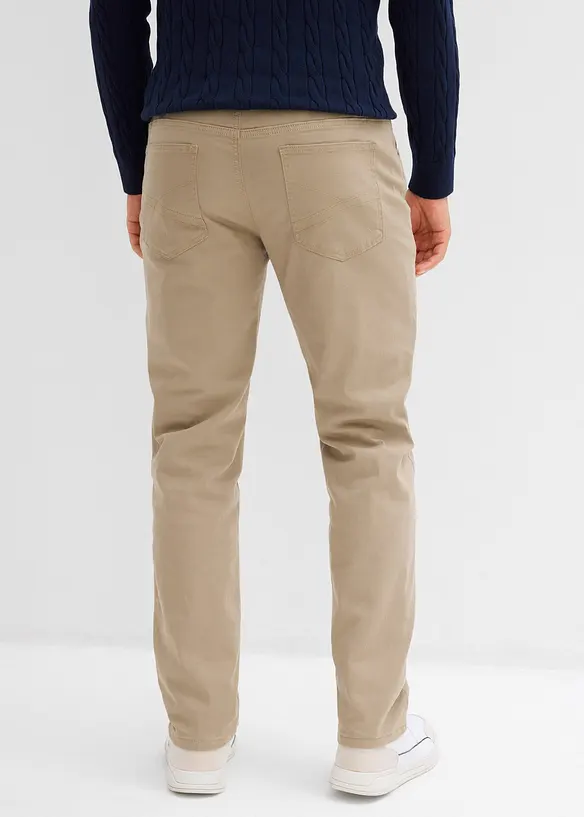 Regular Fit Stretch-Thermohose, Straight in grün von hinten - bonprix