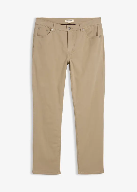 Regular Fit Stretch-Thermohose, Straight in grün von vorne - bonprix