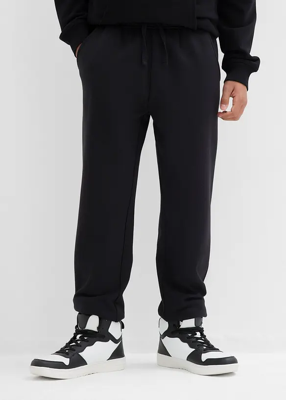 Jogginghose aus weichem Baumwoll-Mix (2er Pack) in blau von vorne - bonprix