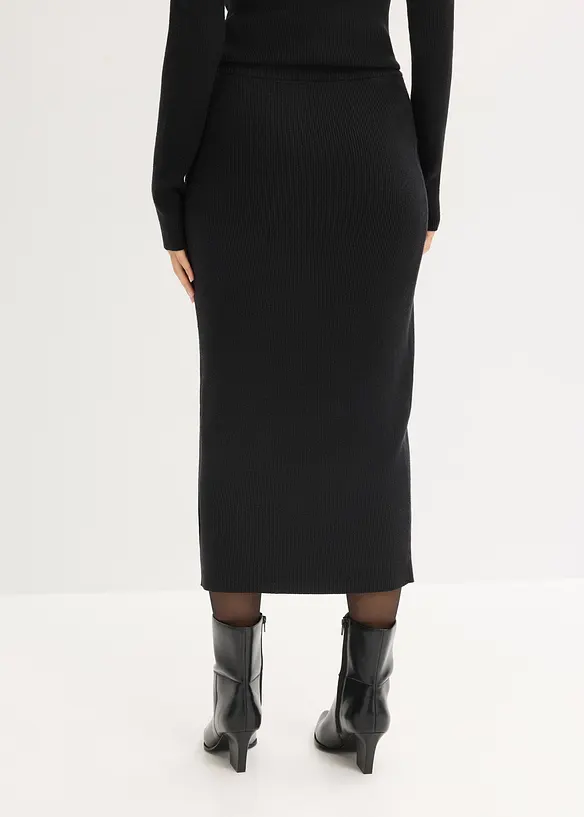 Feinstrickrock aus softem Viskose-Mix in schwarz von hinten - bonprix Feinstrickrock aus softem Viskose-Mix in schwarz von hinten - bonprix