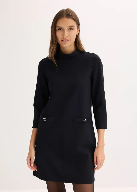 Minikleid mit aufgesetzten Taschen in schwarz von vorne (Totalaufnahme) - bonprix Minikleid mit aufgesetzten Taschen in schwarz von vorne (Totalaufnahme) - bonprix
