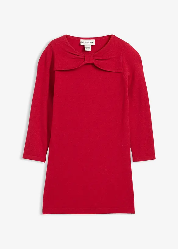 Strickkleid aus softem Viskose-Mix in rot von vorne - bonprix