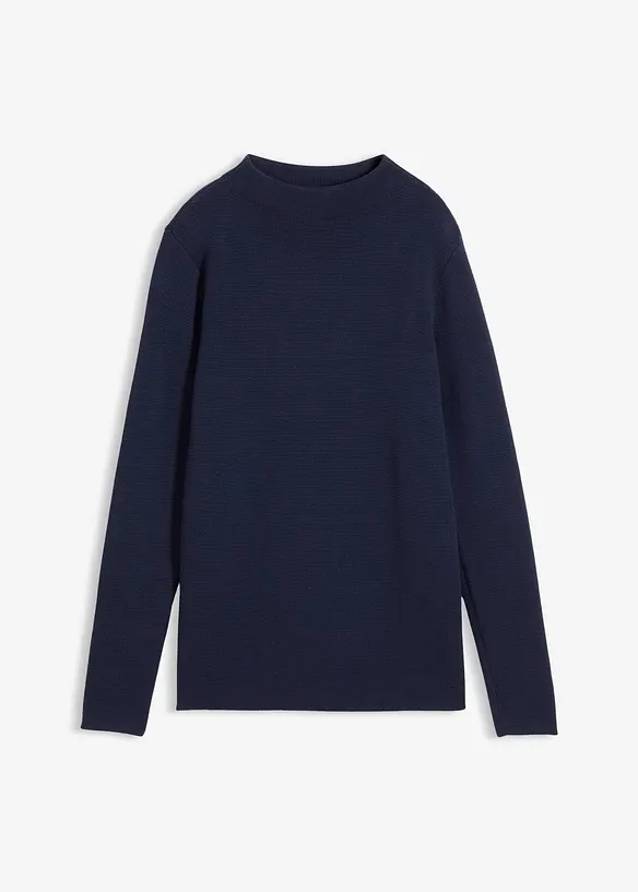 Pullover mit Stehkragen in blau von vorne - bonprix Pullover mit Stehkragen in blau von vorne - bonprix