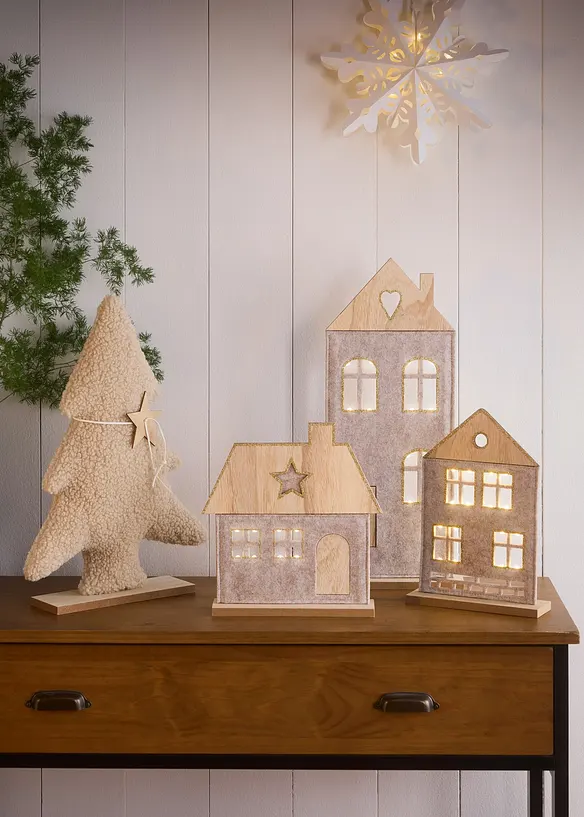 LED-Deko-Objekte Häuser (3-tlg. Set) in beige (Ambiente) - bonprix LED-Deko-Objekte Häuser (3-tlg. Set) in beige (Ambiente) - bonprix