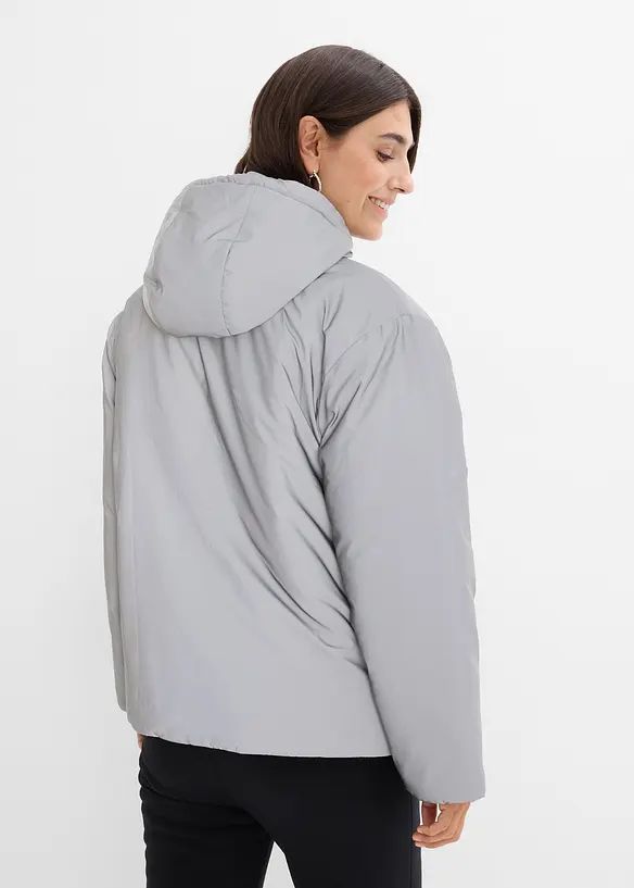 3-in-1 Reflektierende Umstandsjacke mit Trage- und Schwangerschaftseinsatz in grau von hinten (im Anschnitt) - bonprix