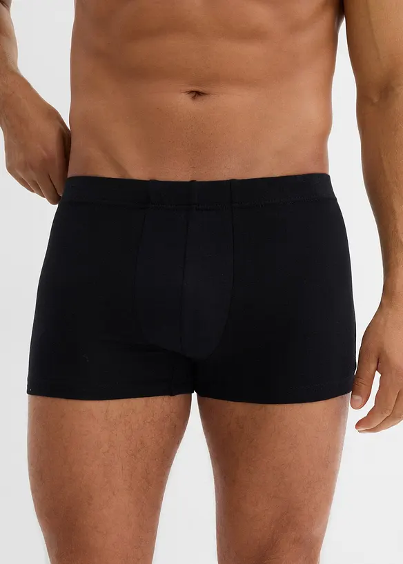 Boxershorts eng mit Baumwolle (10er Pack) in schwarz von vorne - bonprix