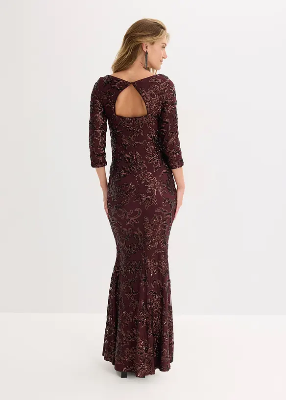 Paillettenkleid mit Rückenausschnitt in rot von hinten (Totalaufnahme) - bonprix