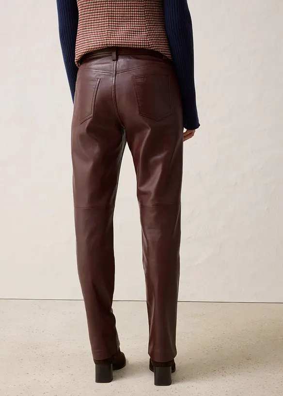 Lederhose aus Lammnappa in braun von hinten - bonprix Lederhose aus Lammnappa in braun von hinten - bonprix