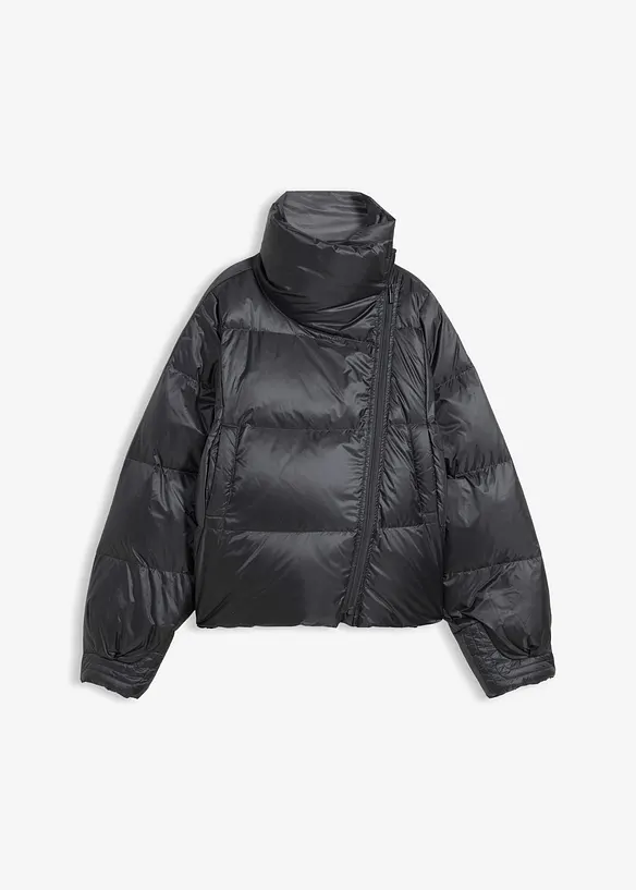 Daunenjacke mit recycelten Daunen in grau von vorne - bonprix
