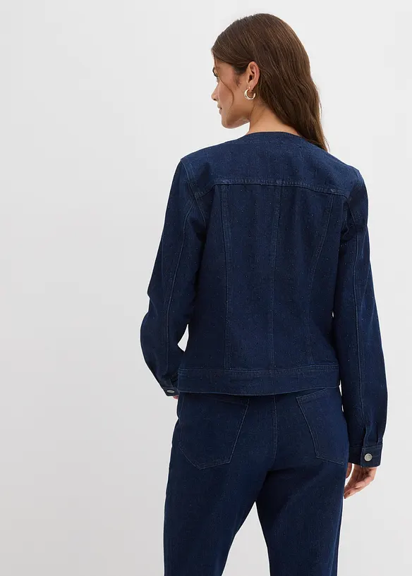 Jeansjacke mit Strass in blau von hinten (im Anschnitt) - bonprix