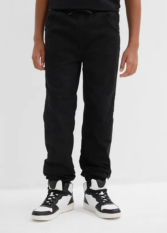 Thermo Regular-Fit Schlupfhose mit Jerseyfutter in schwarz von vorne - bonprix