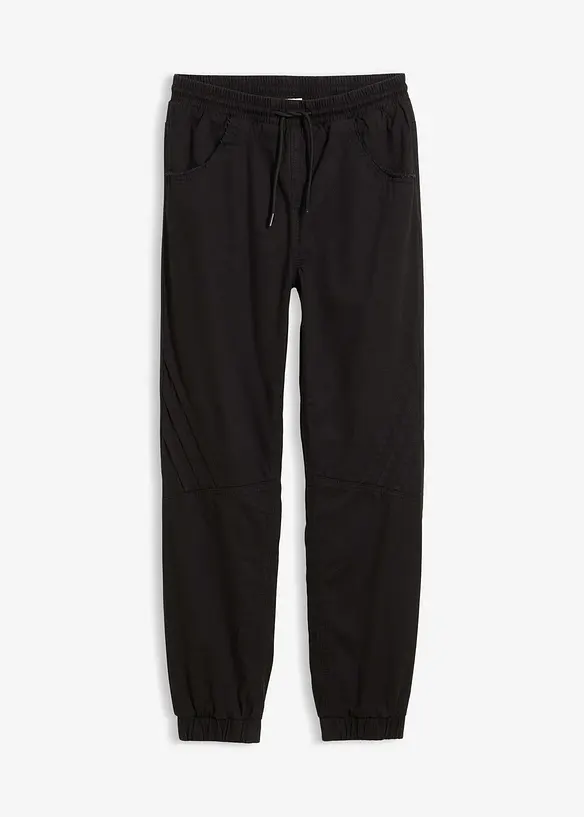 Thermo Regular-Fit Schlupfhose mit Jerseyfutter in schwarz von vorne - bonprix