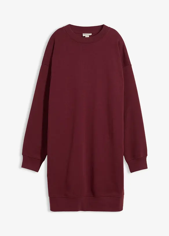 Loose-Fit Sweatkleid in rot von vorne - bonprix