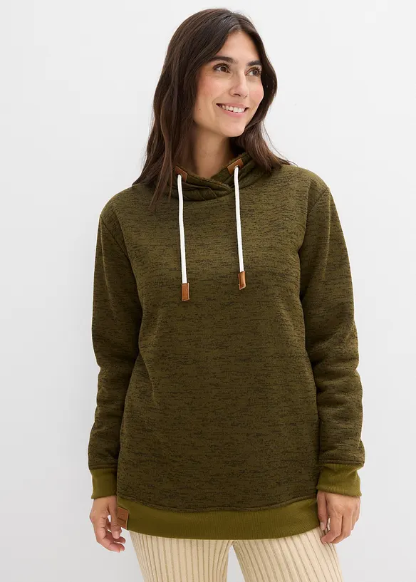 Long-Sweatshirt in grün von vorne (im Anschnitt) - bonprix Long-Sweatshirt in grün von vorne (im Anschnitt) - bonprix