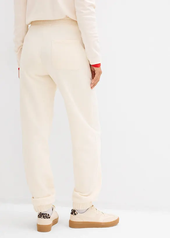 Sweathose aus reiner Baumwolle in beige von hinten - bonprix