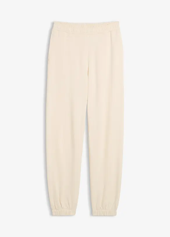 Sweathose aus reiner Baumwolle in beige von vorne - bonprix