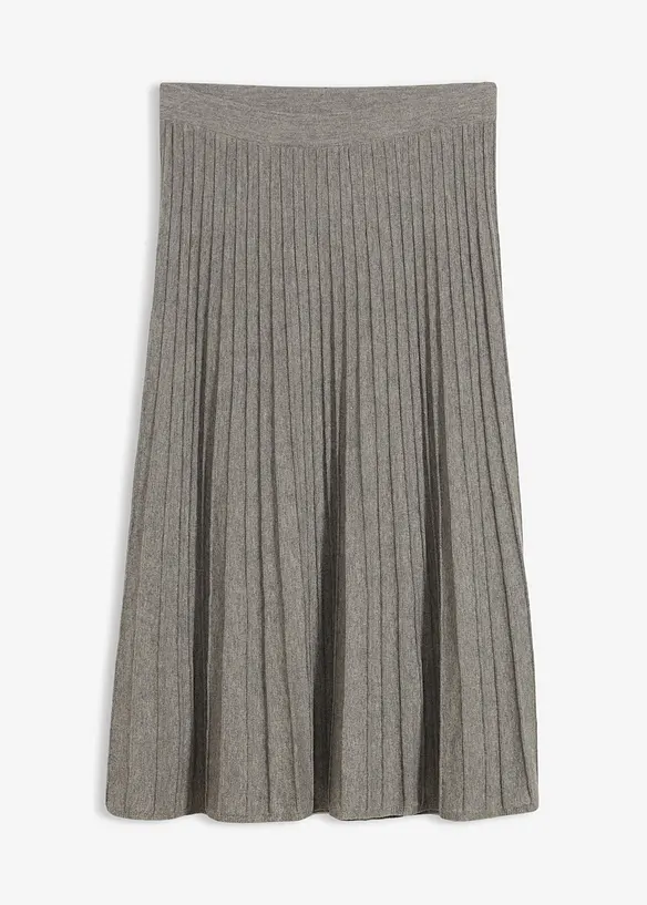 Strickrock mit Merinowolle in grau von vorne - bonprix Strickrock mit Merinowolle in grau von vorne - bonprix