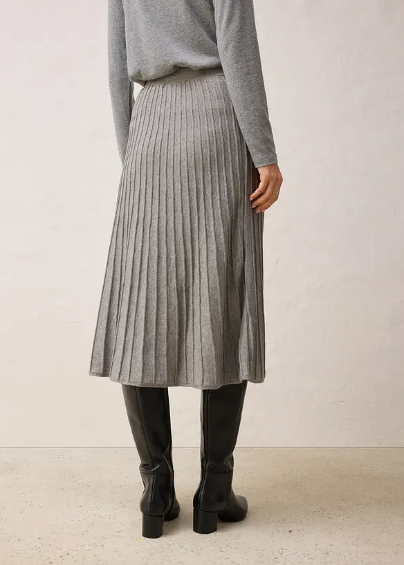 Strickrock mit Merinowolle in grau von hinten - bonprix Strickrock mit Merinowolle in grau von hinten - bonprix