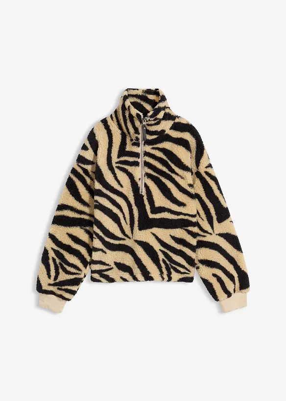 Teddy-Fleecepullover in beige von vorne - bonprix Teddy-Fleecepullover in beige von vorne - bonprix