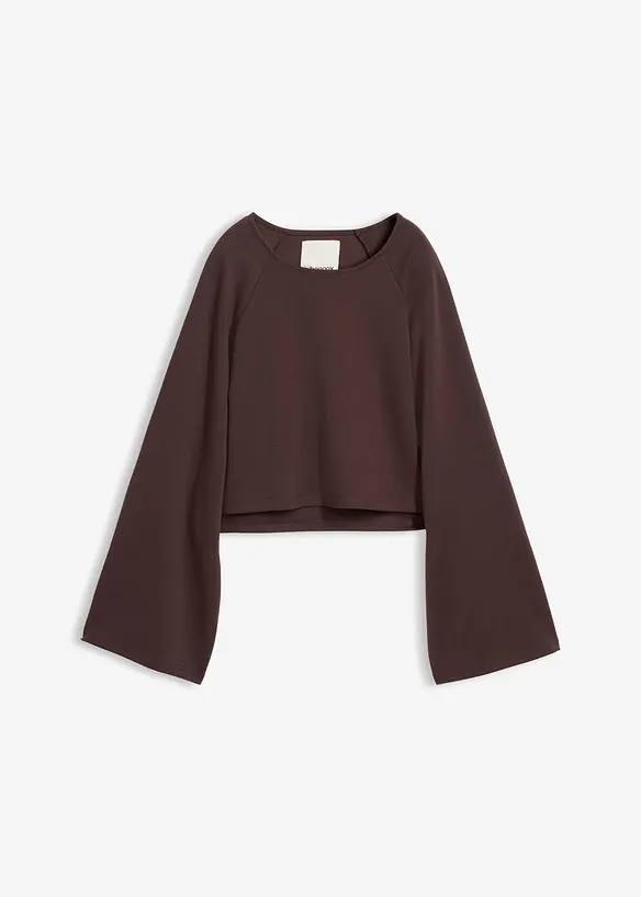 Langarmshirt mit Raglanärmeln in braun von vorne - bonprix Langarmshirt mit Raglanärmeln in braun von vorne - bonprix