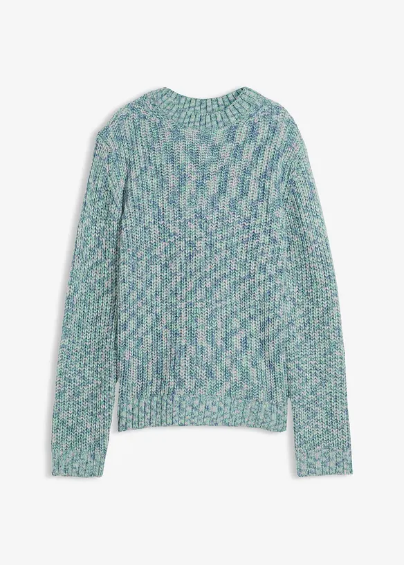 Grobstrick-Pullover in grün von vorne - bonprix