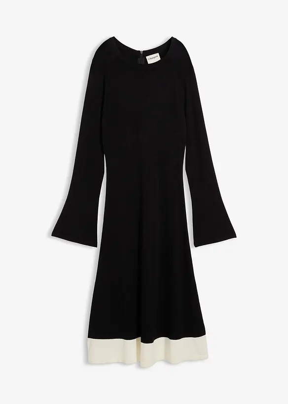 Strickkleid aus softem Viskose-Mix in schwarz von vorne - bonprix Strickkleid aus softem Viskose-Mix in schwarz von vorne - bonprix