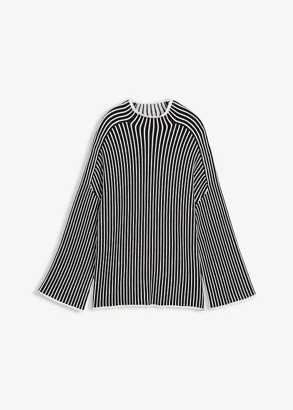 Oversize-Pullover aus softem Viskose-Mix in schwarz von vorne - bonprix Oversize-Pullover aus softem Viskose-Mix in schwarz von vorne - bonprix